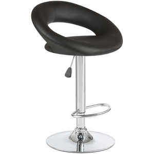 Изображение товара Стул с подставкой для ног черный барный (черный) 5001-LM MIRA MIRA, цвет сиденья черный, основания хром