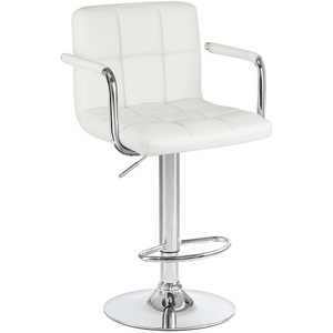 Изображение товара Стул барный KRUGER (белый) 5011-LM ARM ARM, цвет сиденья белый, основания хром