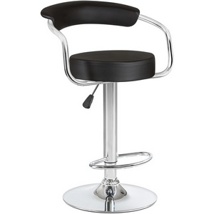 Изображение товара Стул с подставкой для ног черный барный (черный) 5013-LM MARTA MARTA, цвет сиденья черный, основания хром