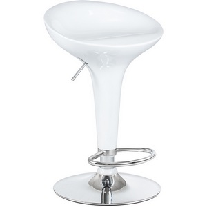 Изображение товара Стул с подставкой для ног белый барный (белый) 1004-LM BOMBA BOMBA, цвет сиденья белый, основания хром
