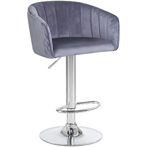 Изображение товара Стул барный (серый велюр (1922-19)) 5025-LM DARCY DARCY, цвет сиденья серый (1922-19), основания хром