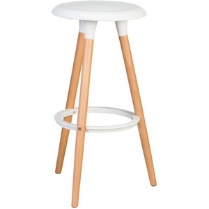 Изображение товара Табурет барный ROYCE (ножки светлый бук, цвет белый (W-02)) 652PP-LMZL ROYCE, сиденья (W-02), основания бук