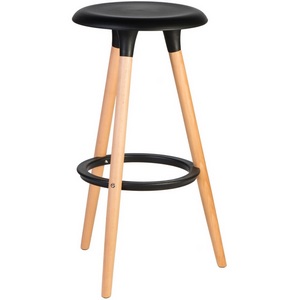 Изображение товара Табурет барный ROYCE (ножки светлый бук, цвет чёрный (B-03)) 652PP-LMZL ROYCE, сиденья черный (B-03), основания бук