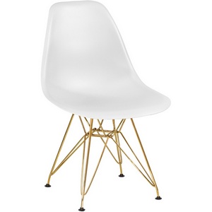 Изображение товара Стул обеденный DSR (ножки золотые, цвет белый (W-02)) 638APP-LMZL DSR, сиденья (W-02), основания золото