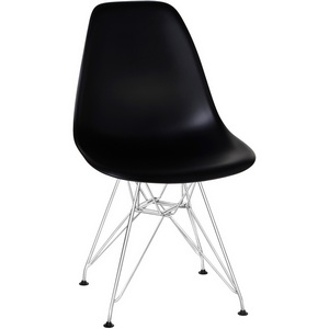 Изображение товара Стул обеденный DSR (ножки хром, цвет чёрный (B-03)) 638APP-LMZL DSR, сиденья черный (B-03), основания хромированная сталь