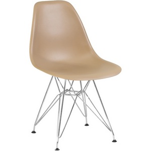 Изображение товара Стул обеденный DSR (ножки хром, цвет (GR-03)) 638APP-LMZL DSR, сиденья бежевый (GR-03), основания хромированная сталь