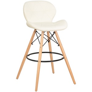 Изображение товара Стул барный (ножки светлый бук, цвет кремовый) 302B-LMZL BUTTERFLY BAR BAR, сиденья кремовый, основания бук