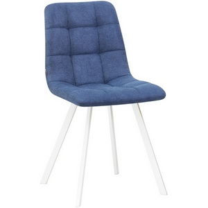 Изображение товара Стул обеденный (белые ножки, синяя ткань (UF860-14B)) 8025-LML ALEX SQUARE , цвет сиденья (UF860-14B), основания белый