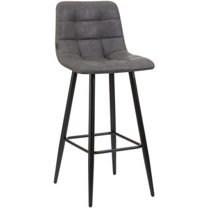 Изображение товара Стул барный (черные матовые ножки, серая антрацитовая винтажная экокожа (RU-08)) 8078-LML NICOLE NICOLE, (RU-08), черные ножки