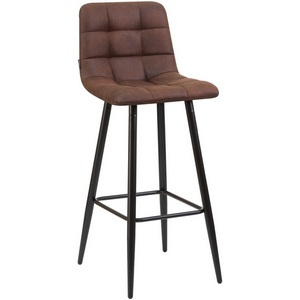Изображение товара Стул с подставкой для ног коричневый барный (черные матовые ножки, коричневая микрофибра (PK-03)) 8078-LML NICOLE NICOLE, цвет сиденья (PK-03), черные ножки