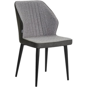 Изображение товара Стул обеденный KEVIN (черные матовые ножки, Сиденье серая ткань FC-09, Спинка антрацит кожзам RU-08) 7031-LML KEVIN, цвет сиденья серый каркаса RU-08, основания черный