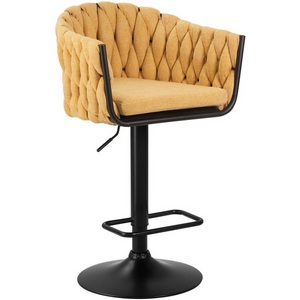 Изображение товара Стул барный (жёлтая ткань (LAR 275-8)) 9690-LM LEON LEON, цвет сиденья желтый (LAR-275-8), основания черный
