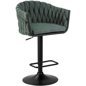 Изображение товара Стул барный (зеленая ткань (LAR 275-23)) 9690-LM LEON LEON, цвет сиденья зеленый (LAR-275-23), основания черный