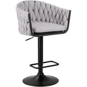 Изображение товара Стул барный (серая ткань (LAR 275-17)) 9690-LM LEON LEON, цвет сиденья серый (LAR-275-17), основания черный