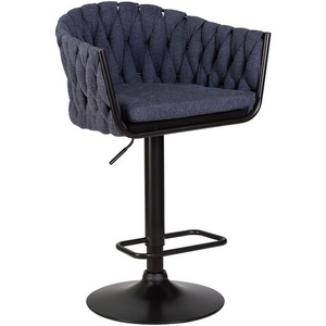 Изображение товара Стул барный (синяя ткань (LAR-275-29)) 9690-LM LEON LEON, цвет сиденья синий (LAR-275-29), основания черный