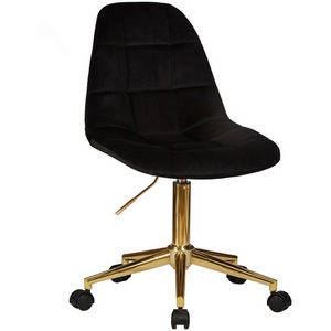 Изображение товара Кресло черное из ткани для персонала (черный велюр (MJ9-101)) 9800-Gold-LM DIANA DIANA, цвет черный (MJ9-101)