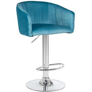 Изображение товара Стул барный (морской велюр (1922-7)) 5025-LM DARCY DARCY, цвет сиденья морской волны (1922-7), основания хром