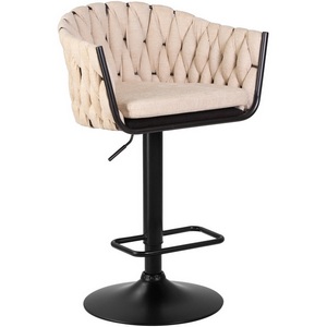 Изображение товара Стул барный (бежевая ткань (LAR 275-1)) 9690-LM LEON LEON, цвет сиденья бежевый 275-1), основания черный