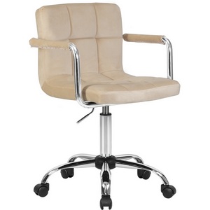 Изображение товара Офисное кресло для персонала (бежевый велюр (MJ9-10)) 9400-LM TERRY TERRY, цвет сиденья бежевый (MJ9-10), основания хромированная сталь
