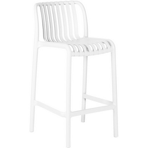 Изображение товара Стул с подставкой для ног с каркасом из пластика полубарный (белый) 777-1PP-LMZL CHLOE CHLOE, цвет белый