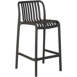 Изображение товара Стул с подставкой для ног с каркасом из пластика полубарный (темно-серый) 777-1PP-LMZL CHLOE CHLOE, цвет темно-серый