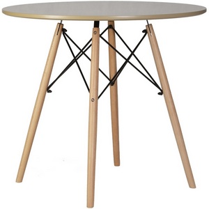 Изображение товара Стол обеденный CHELSEA`80 (ножки светлый бук, столешница бежевая) 108-TD-LMZL CHELSEA`80, цвет столешницы бежевый, основания бук (круглая столешница, 4 ножки)