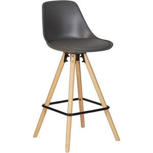 Изображение товара Стул полубарный RONNI (ножки светлый бук, тёмно-серый (GR-04)) 759APP-1-LMZL RONNI, цвет сиденья (GR-04), основания бук