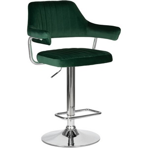 Изображение товара Стул барный CHARLY (зеленый велюр (MJ9-88)) 5019-LM CHARLY, цвет сиденья зеленый (MJ9-88), основания хромированная сталь