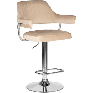 Изображение товара Стул барный CHARLY (бежевый велюр (MJ9-10)) 5019-LM CHARLY, цвет сиденья бежевый (MJ9-10), основания хромированная сталь