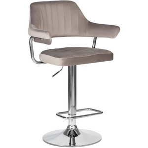 Изображение товара Стул барный CHARLY (серый велюр (MJ9-75)) 5019-LM CHARLY, цвет сиденья серый (MJ9-75), основания хромированная сталь