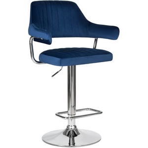 Изображение товара Стул барный CHARLY (синий велюр (MJ9-117)) 5019-LM CHARLY, цвет сиденья синий (MJ9-117), основания хромированная сталь