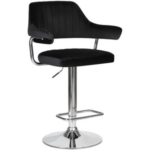 Изображение товара Стул барный CHARLY (черный велюр (MJ9-101)) 5019-LM CHARLY, цвет сиденья черный (MJ9-101), основания хромированная сталь