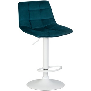 Изображение товара Стул барный (морской велюр (MJ9-99)) 5017_WhiteBase-LM TAILOR WHITE WHITE, цвет сиденья морской волны (MJ9-99), основания белый