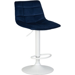 Изображение товара Стул барный (синий велюр (MJ9-117)) 5017_WhiteBase-LM TAILOR WHITE WHITE, цвет сиденья синий (MJ9-117), основания белый