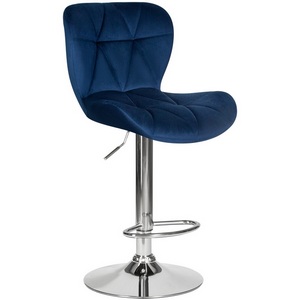 Изображение товара Стул барный BARNY (синий велюр (MJ9-117)) 5022-LM BARNY, цвет сиденья синий (MJ9-117), основания хромированная сталь