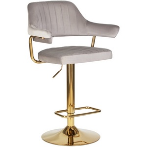 Изображение товара Стул барный CHARLY (серый велюр (MJ9-75)) 5019_Golden-LM 5019_Golden-LM, цвет сиденья серый (MJ9-75), основания золото
