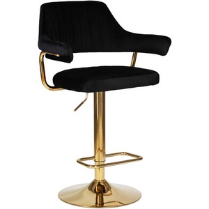 Изображение товара Стул барный CHARLY (черный велюр (MJ9-101)) 5019_Golden-LM 5019_Golden-LM, цвет сиденья черный (MJ9-101), основания золото