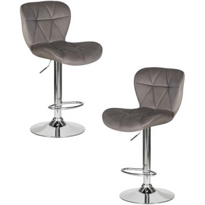 Изображение товара Набор 2 шт Стул барный DOBRIN BARNY (серый велюр (MJ9-75))