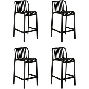 Изображение товара Набор 4 шт стул с подставкой для ног с каркасом из пластика полубарный DOBRIN CHLOE (черный)