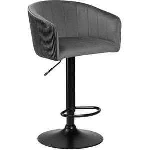 Изображение товара Стул барный (серый велюр (1922-19)) 5025_BlackBase-LM DARCY BLACK BLACK, цвет сиденья серый (1922-19), основания черное