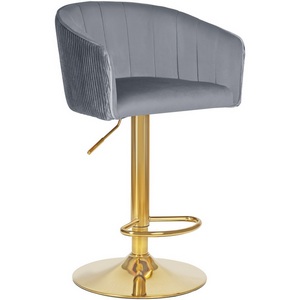 Изображение товара Стул барный (серый велюр (1922-19)) 5025_GoldBase-LM DARCY GOLD GOLD, цвет сиденья серый (1922-19), основания золото