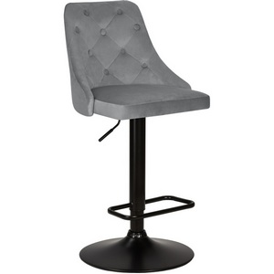 Изображение товара Стул барный (серый велюр (MJ9-75)) 5021_BlackBase-LM JOSEPH BLACK BLACK, цвет сиденья серый (MJ9-75), основания черный