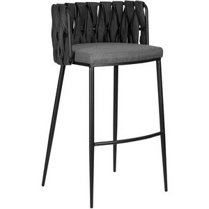 Изображение товара Стул барный AMELIA (серая ткань (F-48), темно-серый винтажный PU (MF-12))