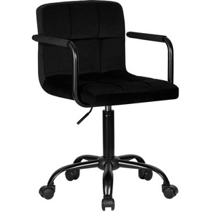 Изображение товара Кресло черное из ткани для персонала DOBRIN TERRY BLACK (черный велюр (MJ9-101))