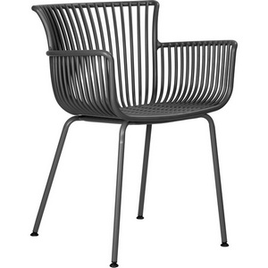 Изображение товара Стул для кухни пластиковый садовый обеденный DOBRIN ROSS (темно-серый (GR-04) без подушки)