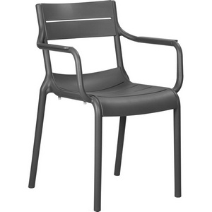 Изображение товара Стул для кухни пластиковый садовый обеденный DOBRIN TIM ARM (темно-серый (GR-04))
