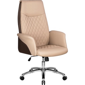 Изображение товара Стул для офиса руководителяв с нагрузкой 100 кг DOBRIN LEONARD (коричнево-бежевый)