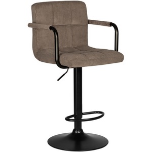 Изображение товара Стул барный DOBRIN KRUGER ARM BLACK (какао вельвет (LAR-E2041-05))