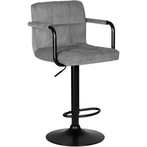 Изображение товара Стул барный DOBRIN KRUGER ARM BLACK (серый вельвет (LAR-E2041-25))