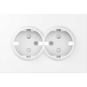 Изображение товара Накладка для розетки 2-й с заземлением, со шторками 16A 250 В~, глянцевый белый Donel A07 DE22203